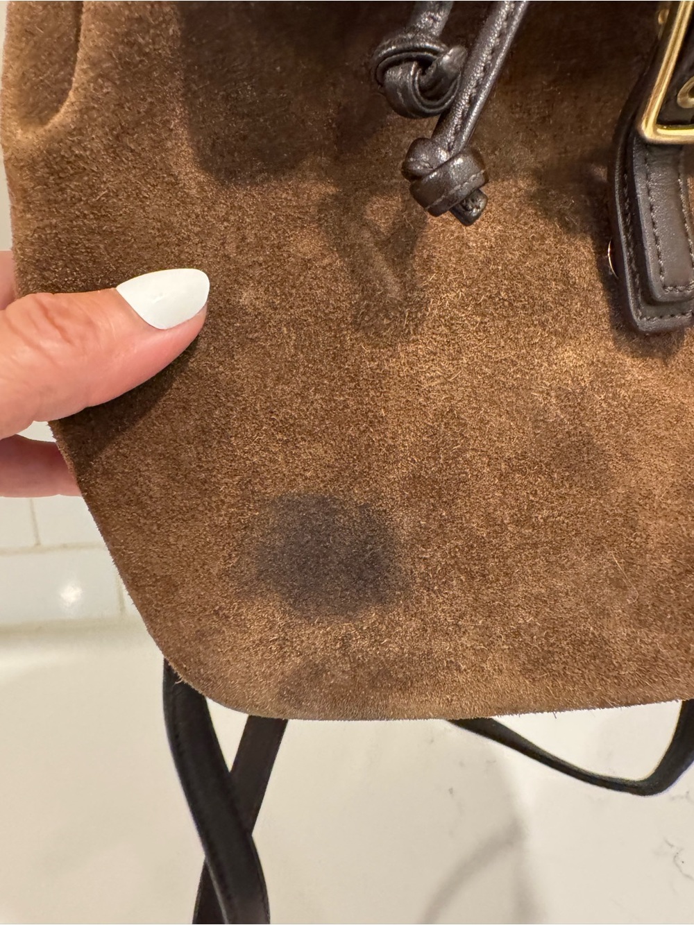 Vintage Coach Suede 9878 Leather Women's Drawstring Bucket Brown
Small Backpack - Picture 5 of 11